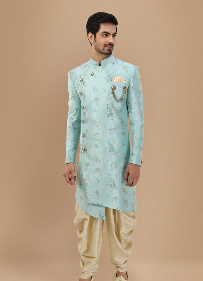 Attractive Blue Indo Western Wear image number 1
